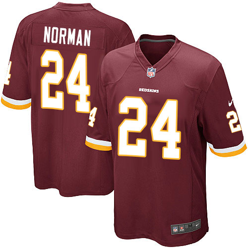 Men's Game Josh Norman Nike Jersey Burgundy Red Home - #24 NFL Washington Redskins